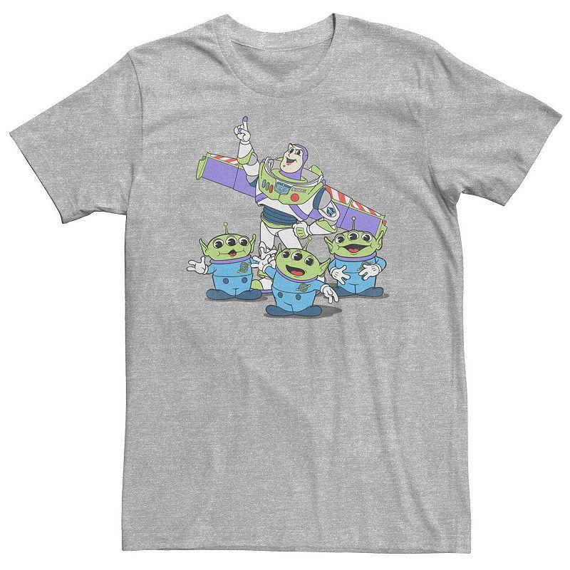 Big & Tall Disney / Pixar Toy Story Buzz And Aliens Vintage Look Tee, Mens, Size: 4XL, Med Grey Product Image