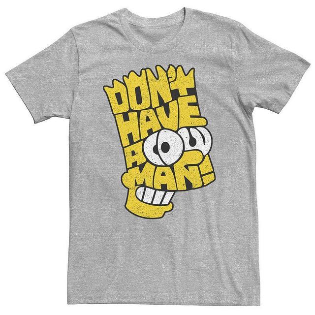 Big & Tall The Simpsons Bart Big Head Text Fill Tee, Mens Athletic Grey Product Image