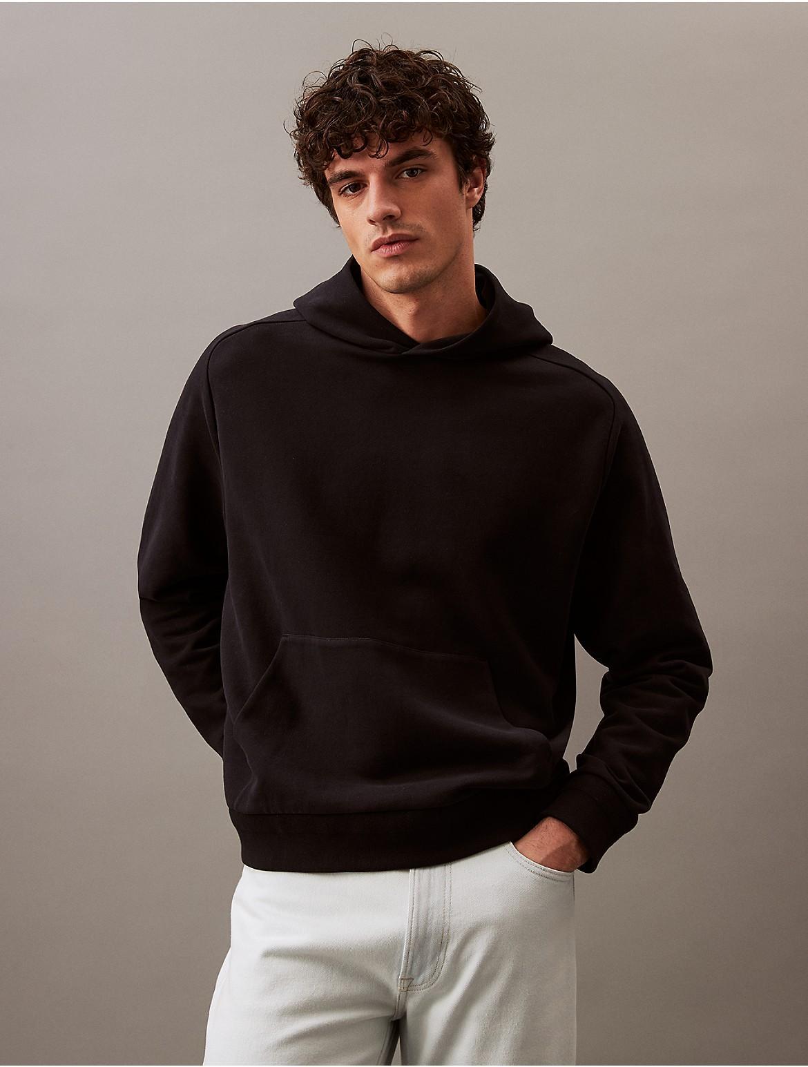 Calvin Klein Mens Luxe Terry Hoodie - Black - S Product Image