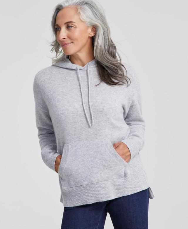 Charter Club Womens Solid 100% Cashmere Hooded Sweater, Regular & Petites, Created for Macys Product Image