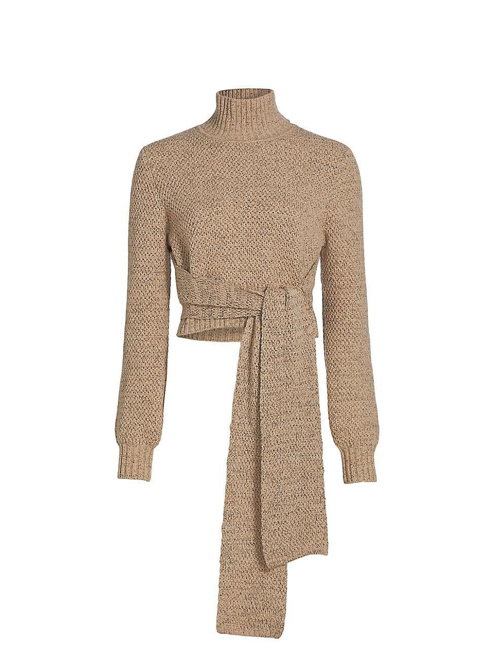 Womens Aspen Wool & Cashmere-Blend Tie-Waist Sweater Product Image