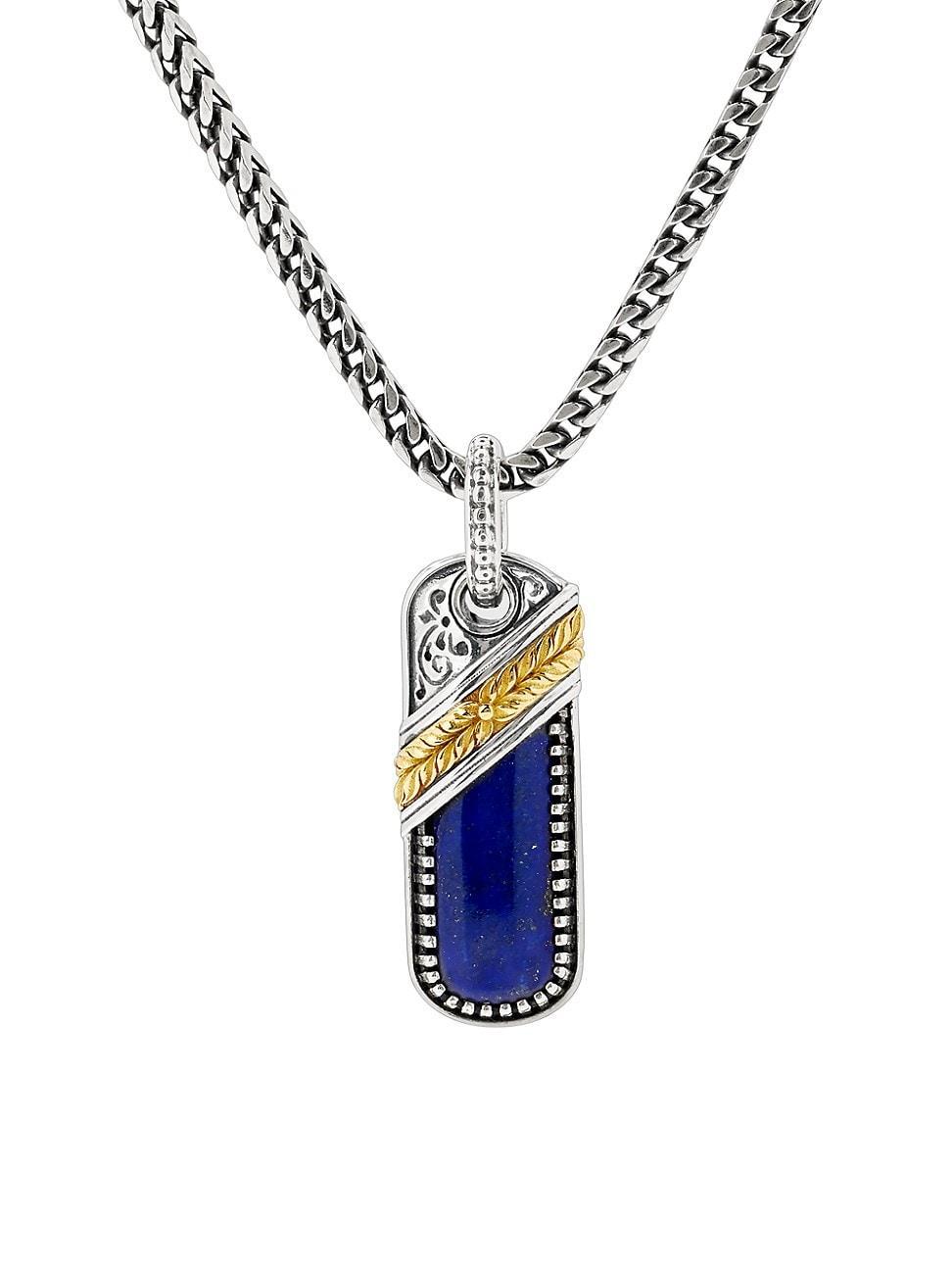 Womens Laconia Sterling Silver, 18K Yellow Gold & Lapis Lazuli Pendant Product Image