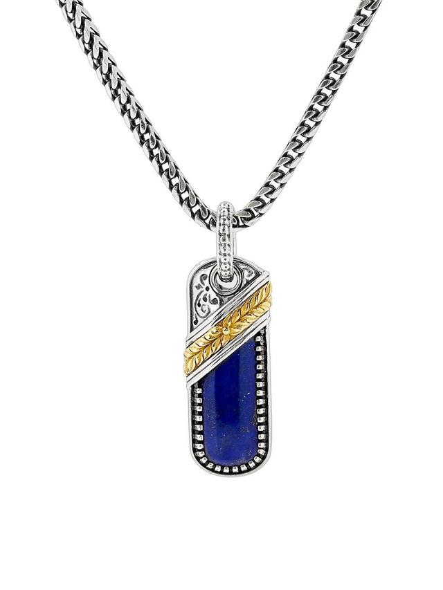 Mens Two-Tone Lapis Pendant Product Image