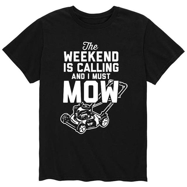 Mens Weekend Is Calling I Must Mow Tee Product Image