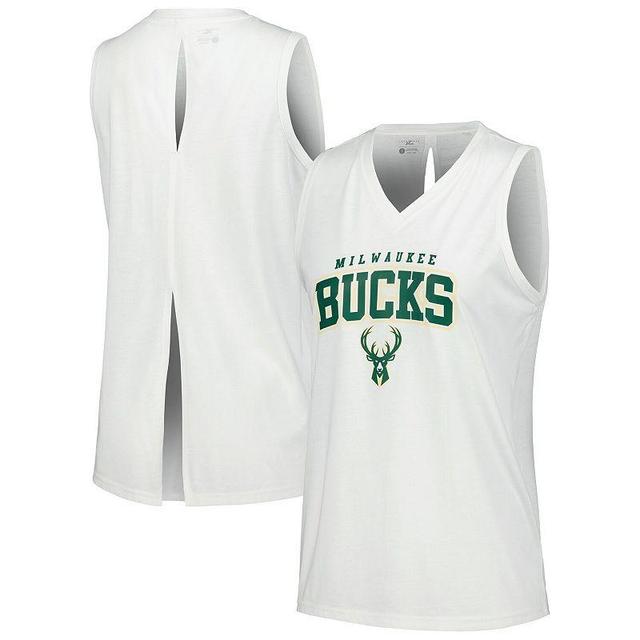 Womens Levelwear Milwaukee Bucks Paisley Peekaboo Tank Top Product Image