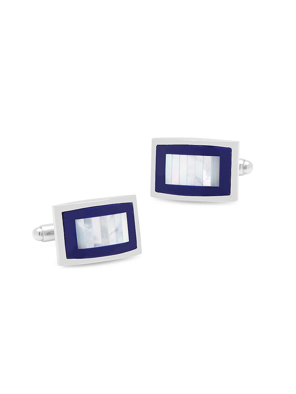 Lapis & Mother of Pearl Key Cuff Links, Blue Product Image