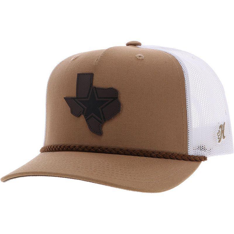 Mens HOOey Tan/White Dallas Cowboys Leather Texas Patch Trucker Snapback Hat Product Image