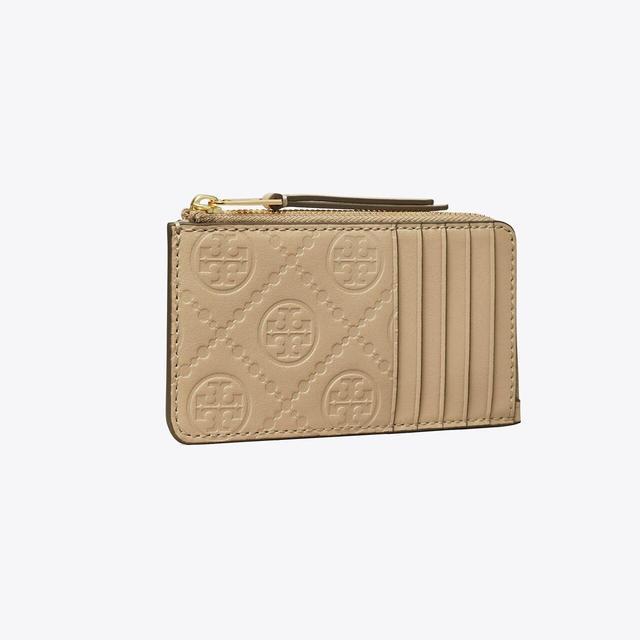 T Monogram Leather Zip Card Case Product Image