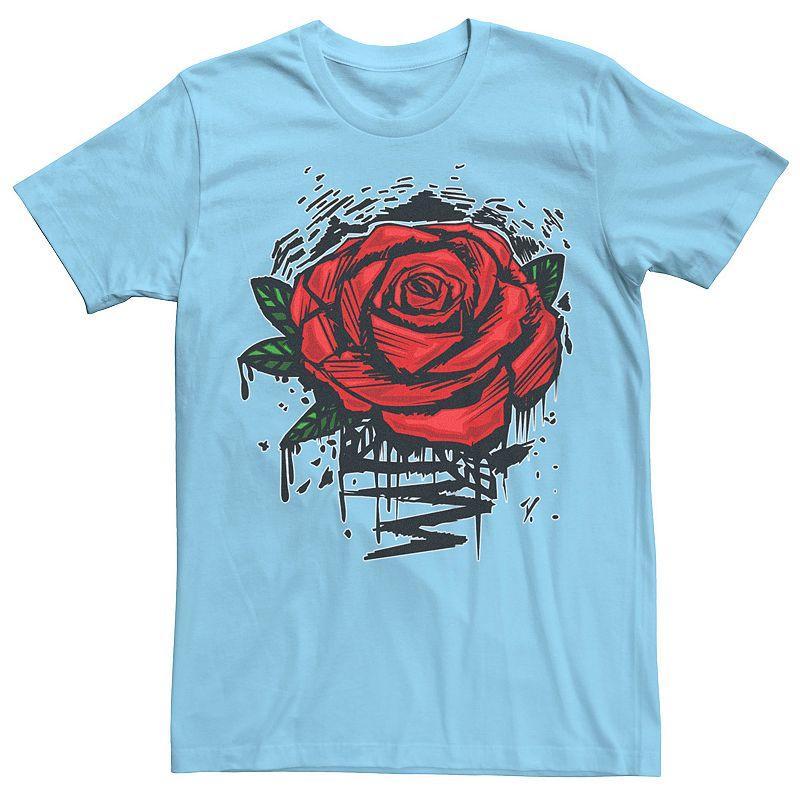 Mens Rugged Rose Drip Graphic Tee Athletic Grey Product Image