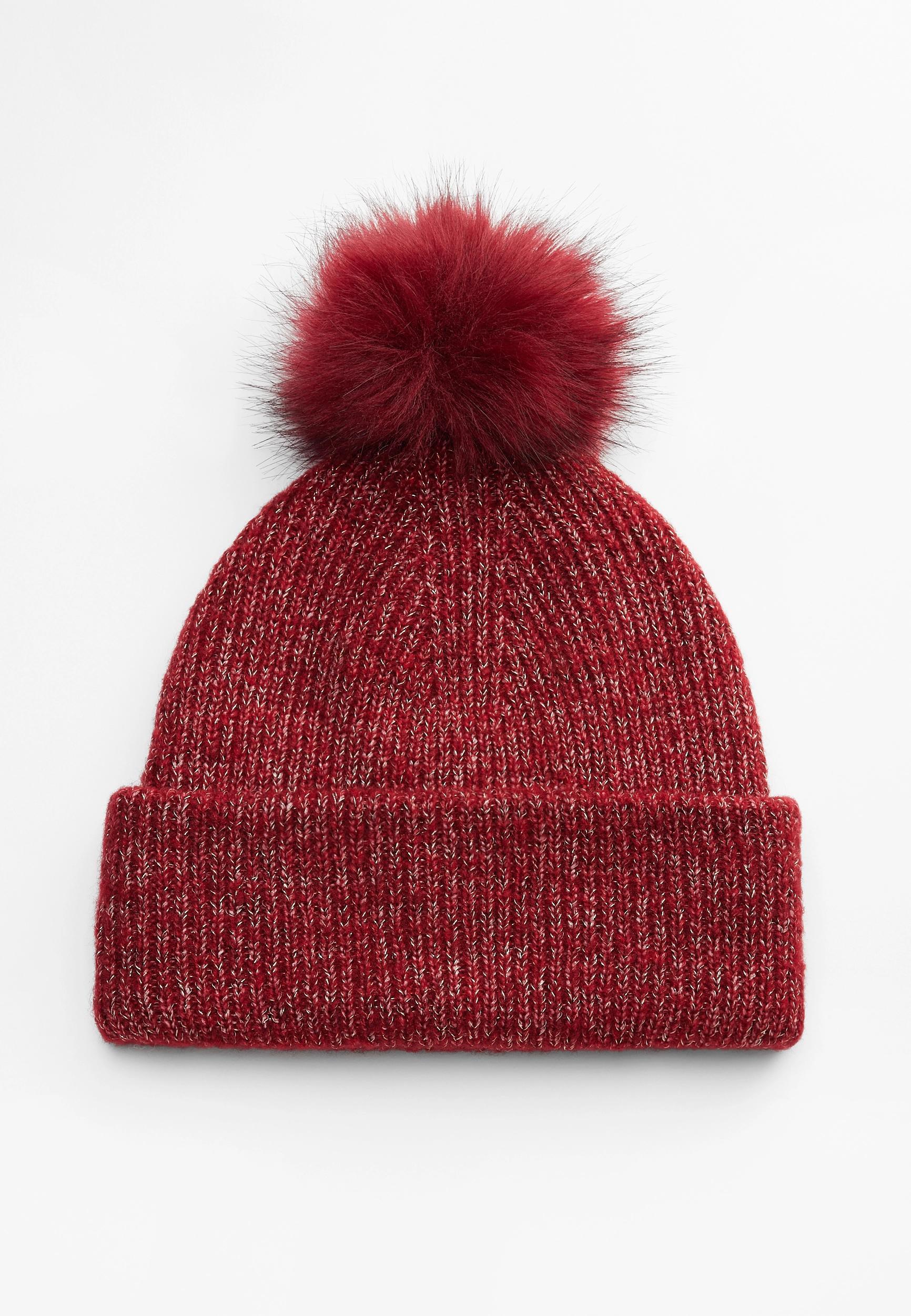 Marled Metallic Pom Beanie Product Image