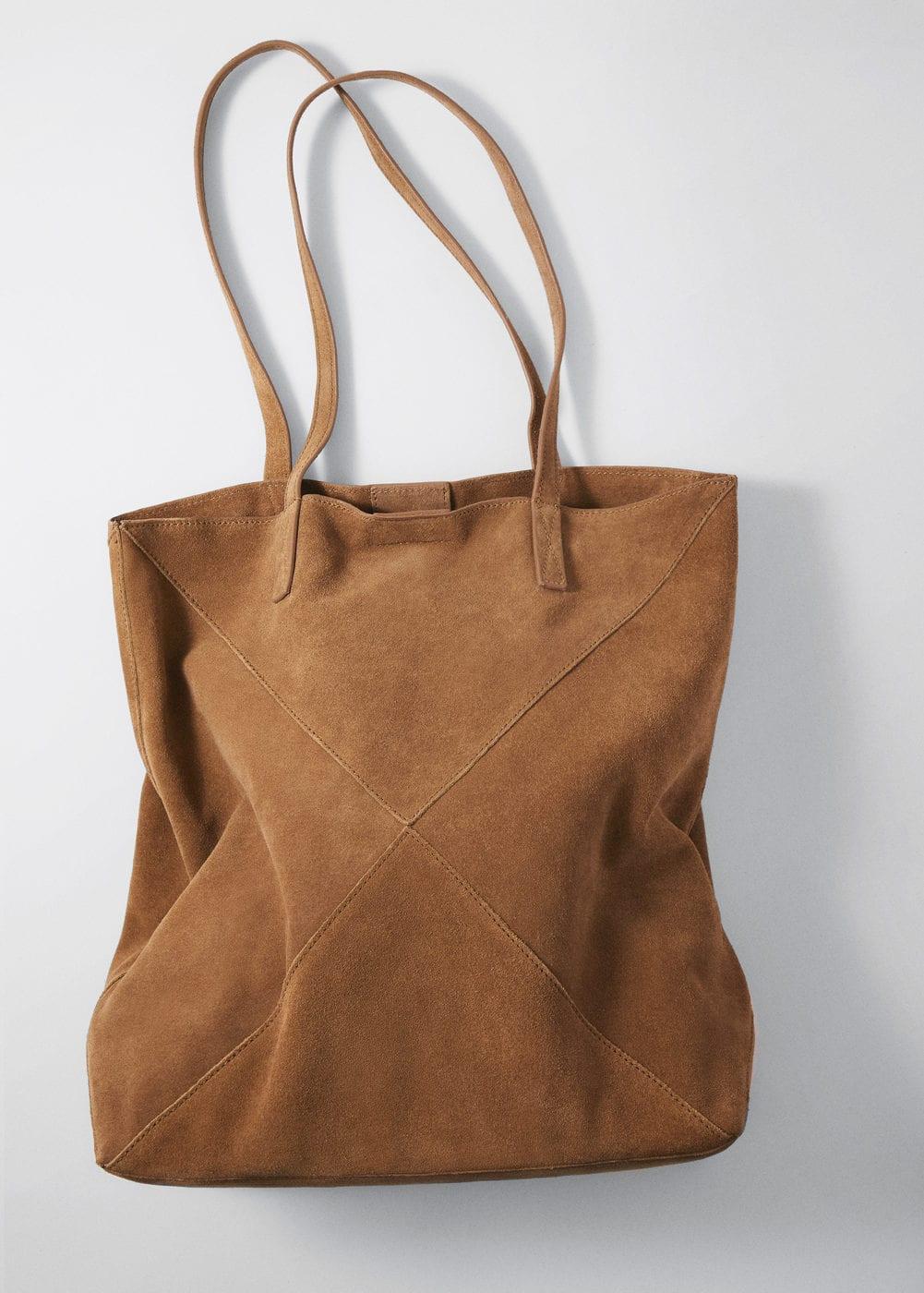 MANGO - Leather shopper bag - One size - Women Product Image