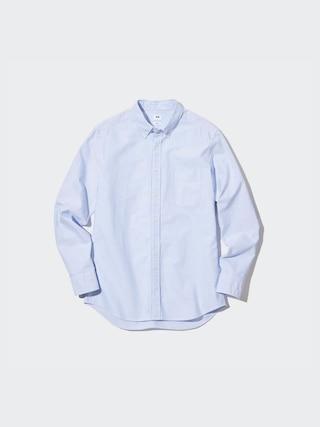 Mens Oxford Striped Slim-Fit Long-Sleeve Shirt (2022 Edition) Blue 3XL UNIQLO US Product Image