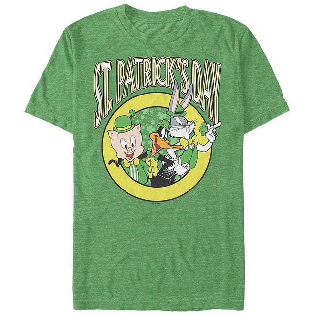 Mens Looney Tunes St. Patricks Day Buddies Graphic Tee Kelly Grey Product Image