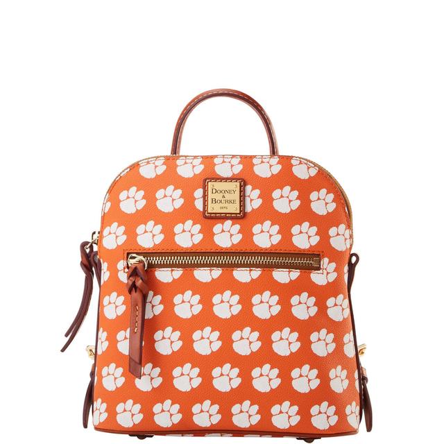 Dooney & Bourke Womens Collegiate Clemson Small Coated Cotton Backpack in Orange Product Image