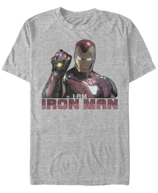 Mens Marvel Avengers Endgame I Am Iron Man Movie Quote Portrait Graphic Tee Product Image