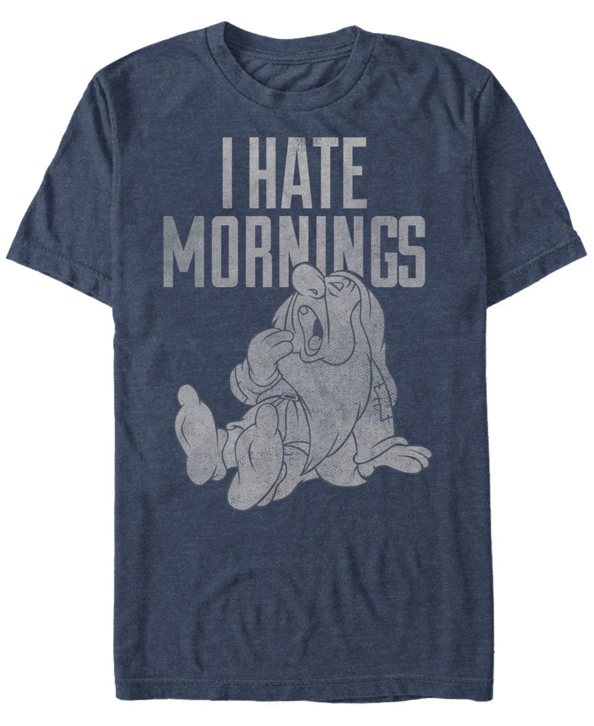 Mens Disney Snow White and the Seven Dwarves Hate Mornings Tee Blue Product Image