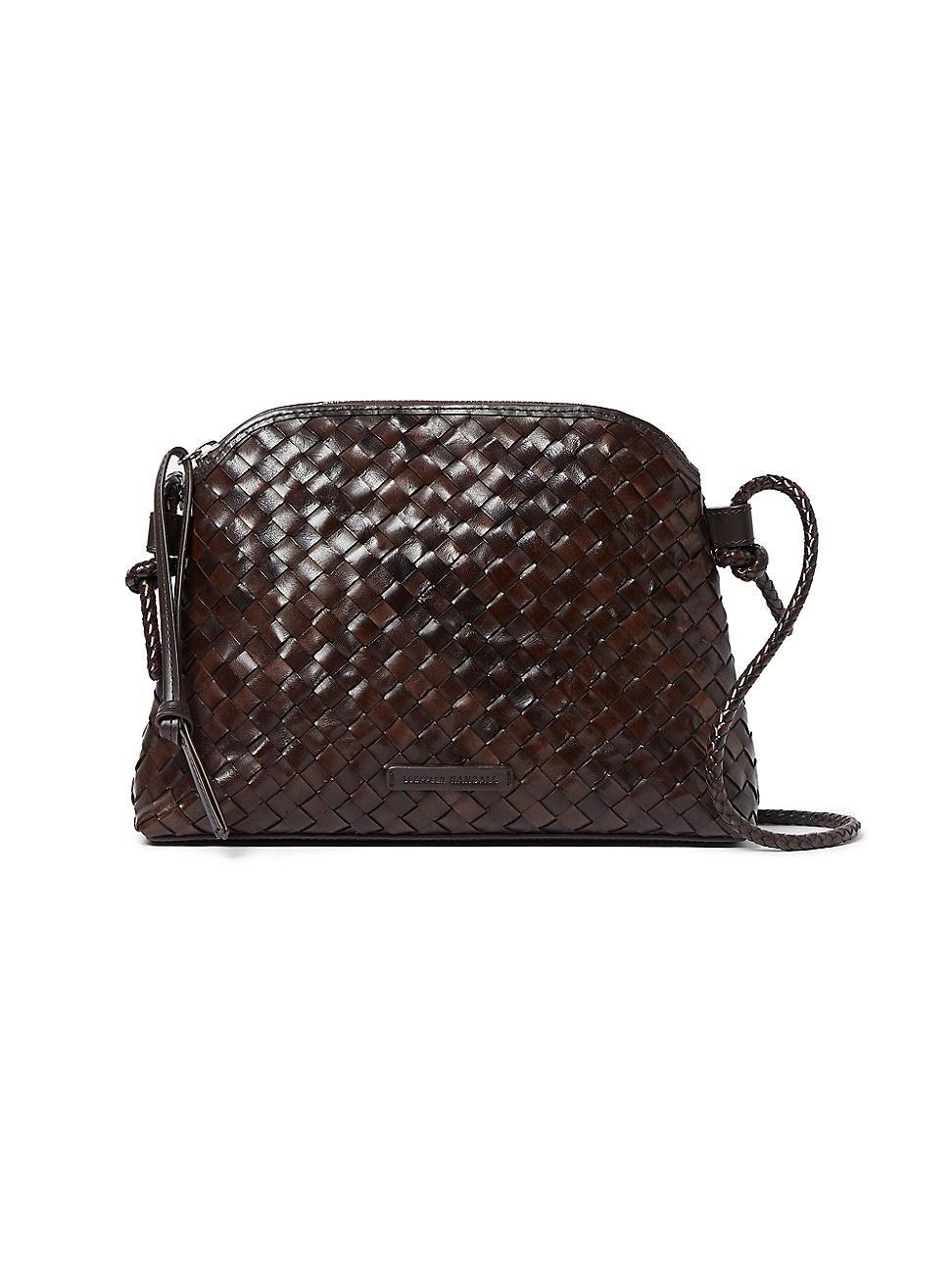 Womens Mallory Woven Leather Crossbody Bag Product Image