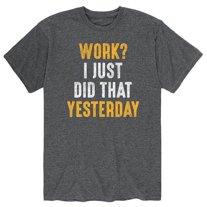 Mens Work Did That Yesterday Tee Heather Grey Product Image