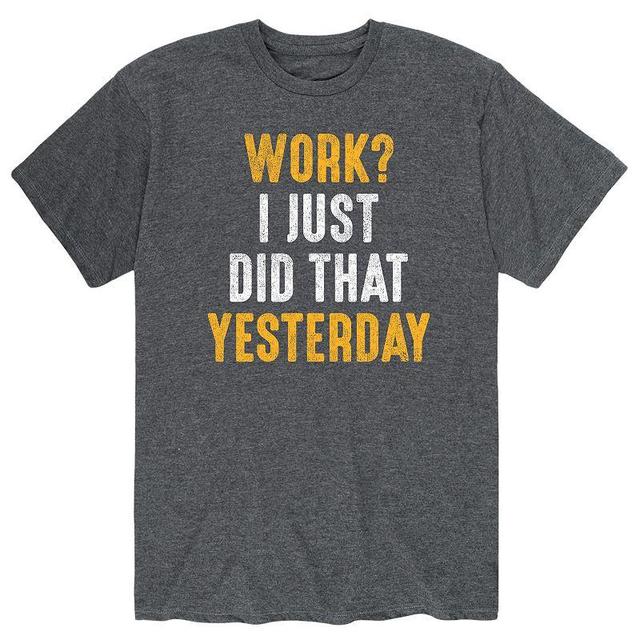 Mens Work Did That Yesterday Tee Heather Grey Product Image