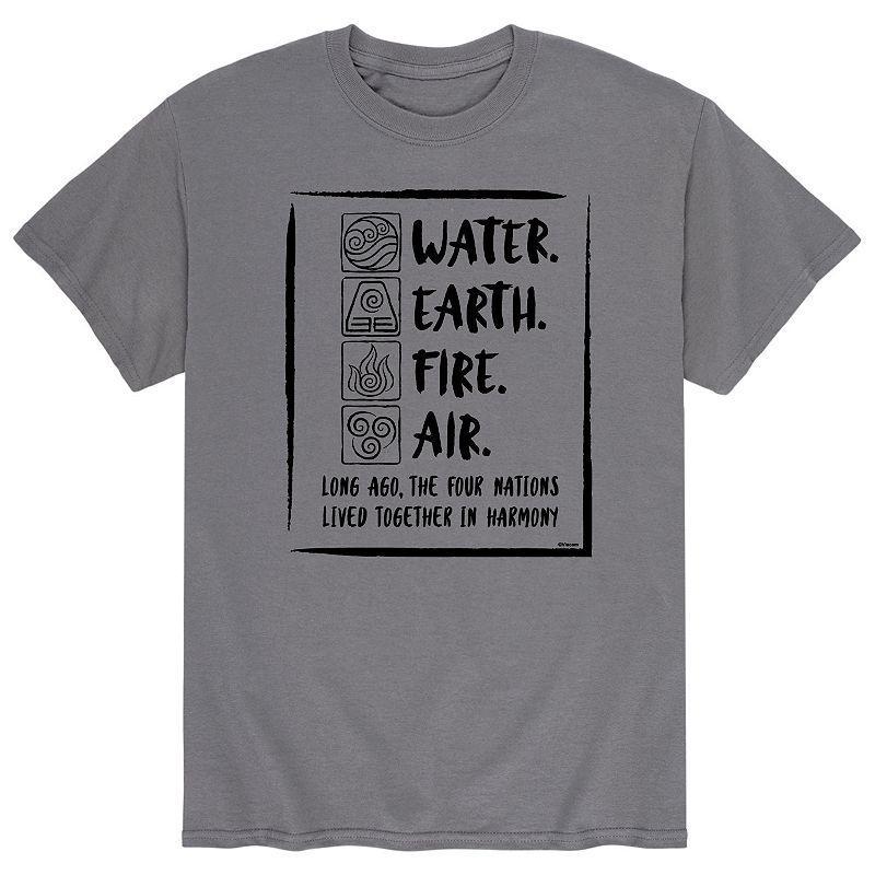 Mens Avatar Water Fire Earth Air Tee Product Image