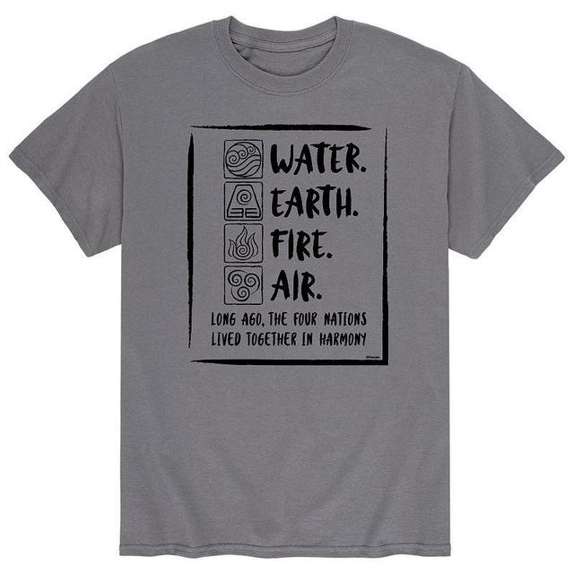 Mens Avatar Water Fire Earth Air Tee Product Image