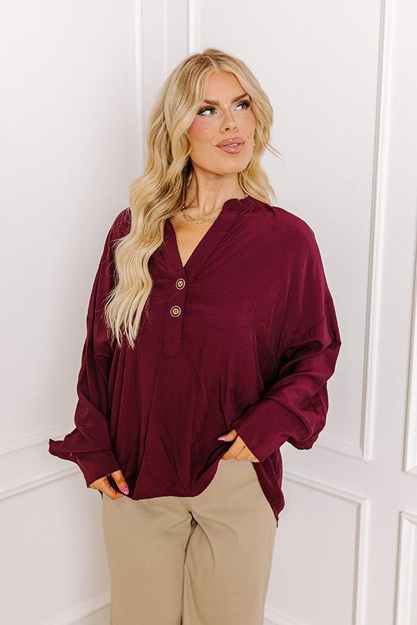 Balcony Nights Shift Top In Windsor Wine Curves Product Image