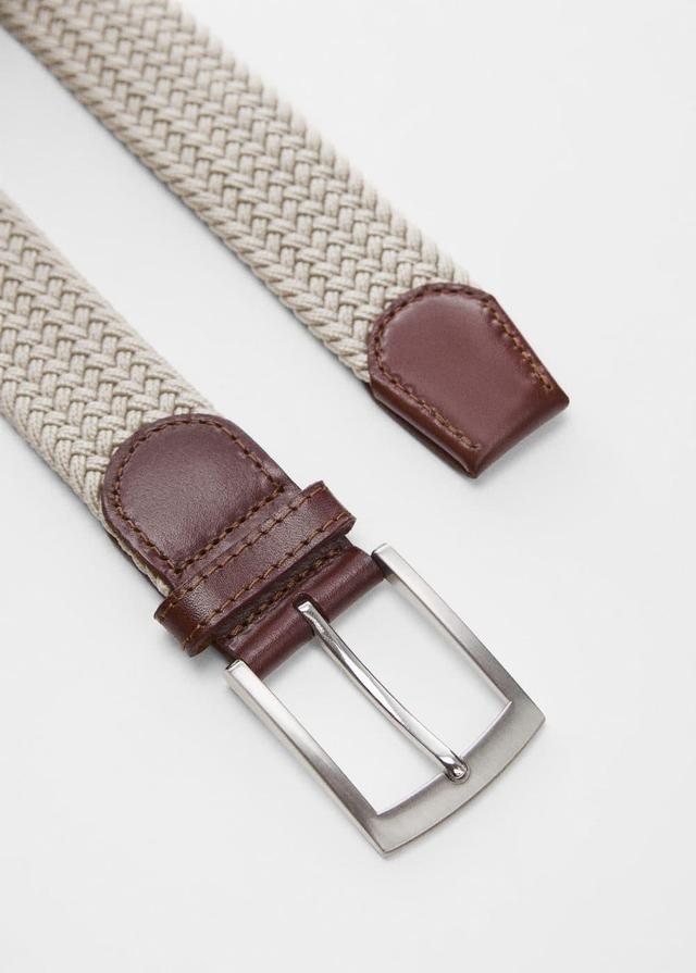 MANGO MAN - Braided elastic belt beigeMen Product Image