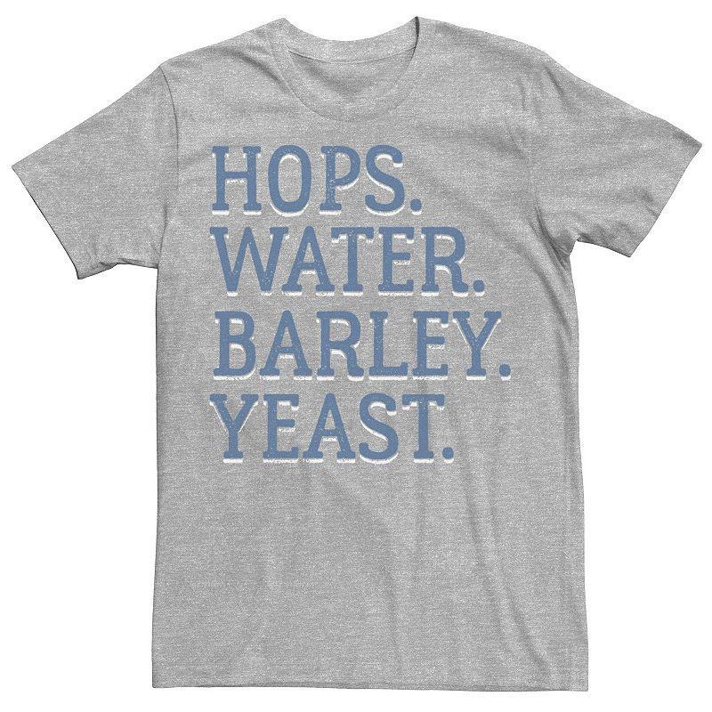 Mens Drinking Hops Water Barley Yeast Graphic Tee Athletic Grey Product Image