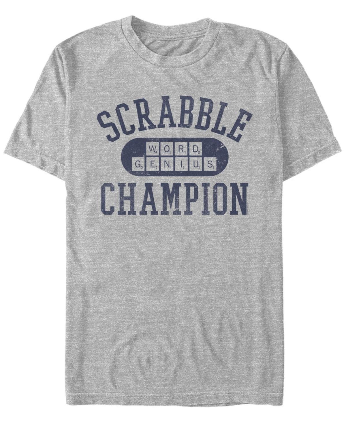 Mens Scrabble Word Genius Scrabble Champion Tee Athletic Grey Product Image