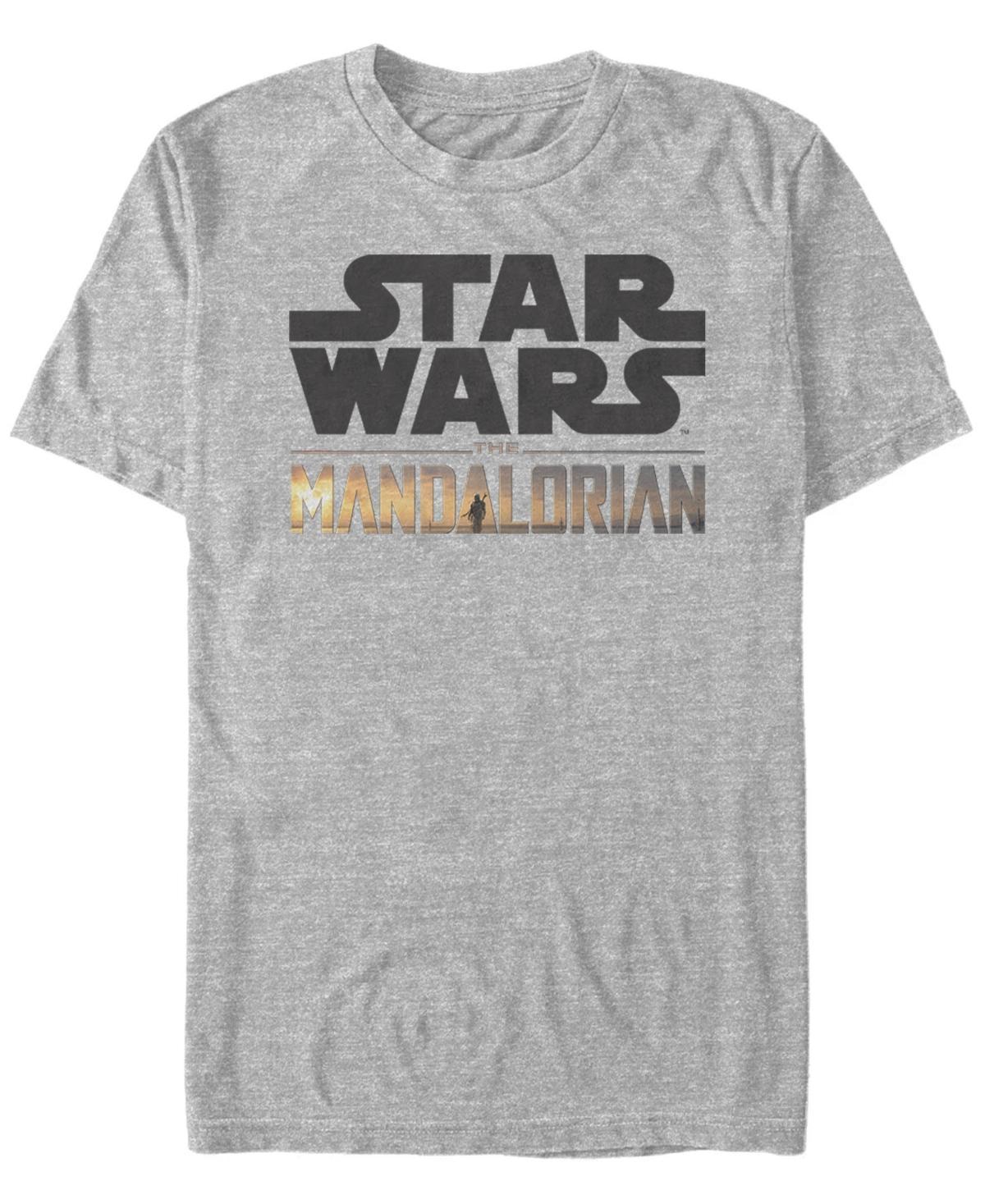 Mens Star Wars The Mandalorian Logo Tee Athletic Grey Product Image