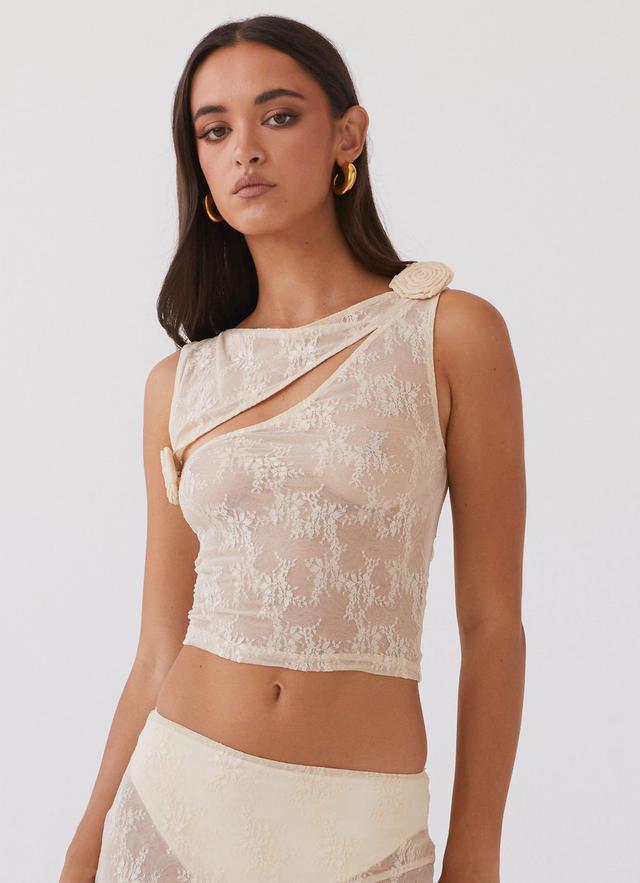 Nakia Rose Lace Top - Ivory Product Image