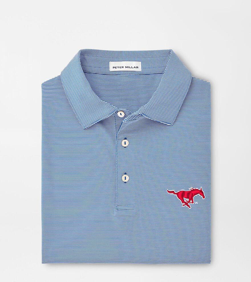 Peter Millar Mens SMU Jubilee Stripe Performance Polo | Color: Blue | Size: XL Product Image