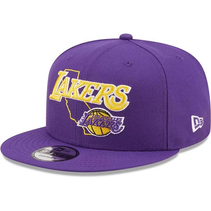 Mens New Era Purple Los Angeles Lakers Team State 9Fifty Snapback Hat Product Image