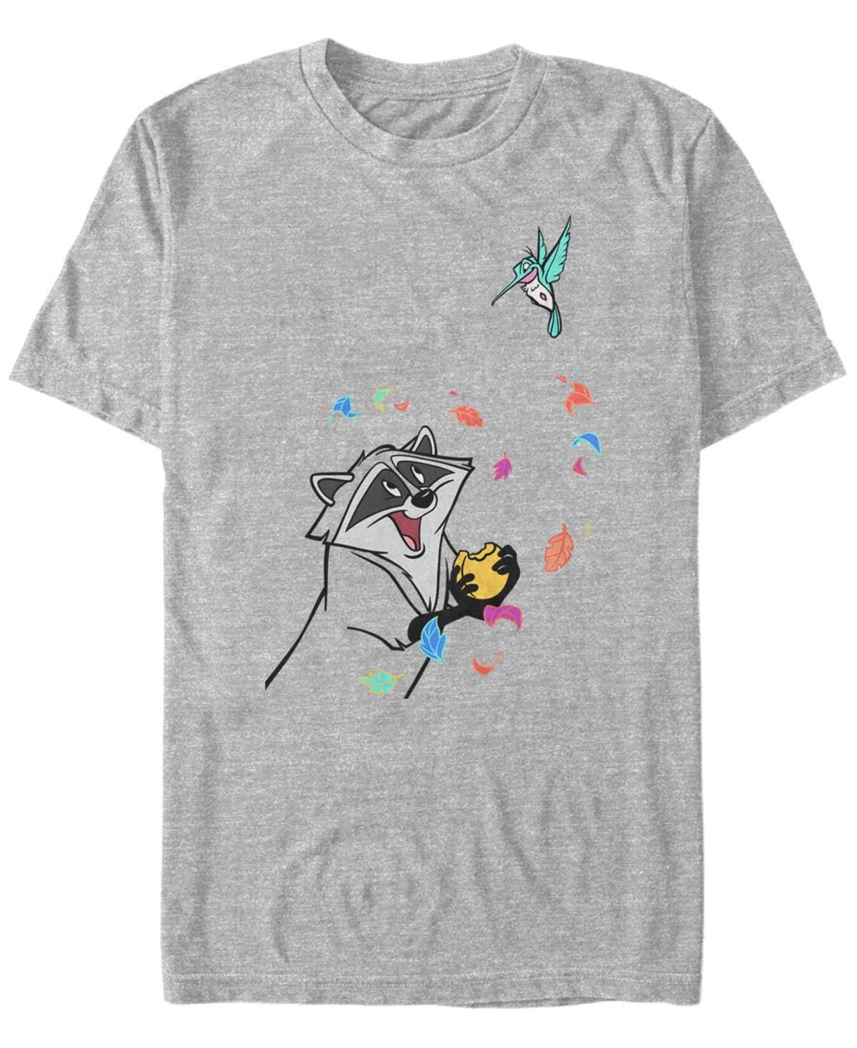 Disneys Pocahontas Meeko Mens Flit Colorful Leafs Fall Tee Athletic Grey Product Image