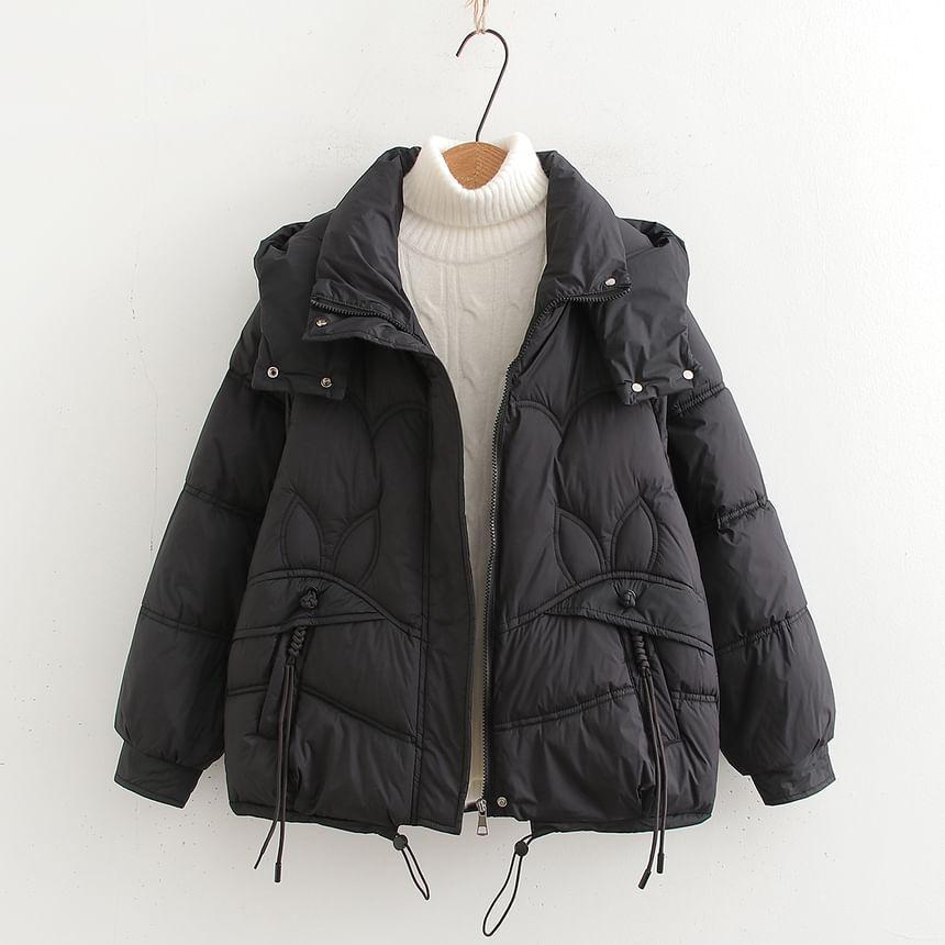 Plain Padded Hooded Zip Jacket Product Image