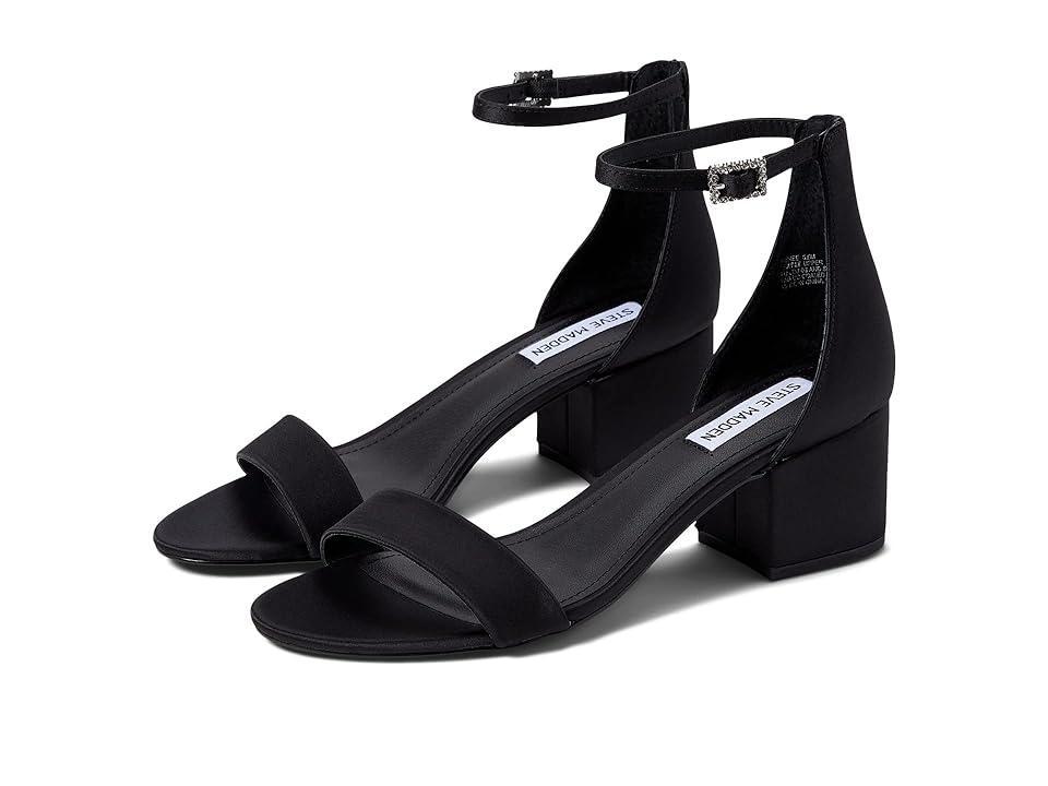 Steve Madden Irenee Sandal (Black Satin) Women's 1-2 inch heel Shoes Product Image