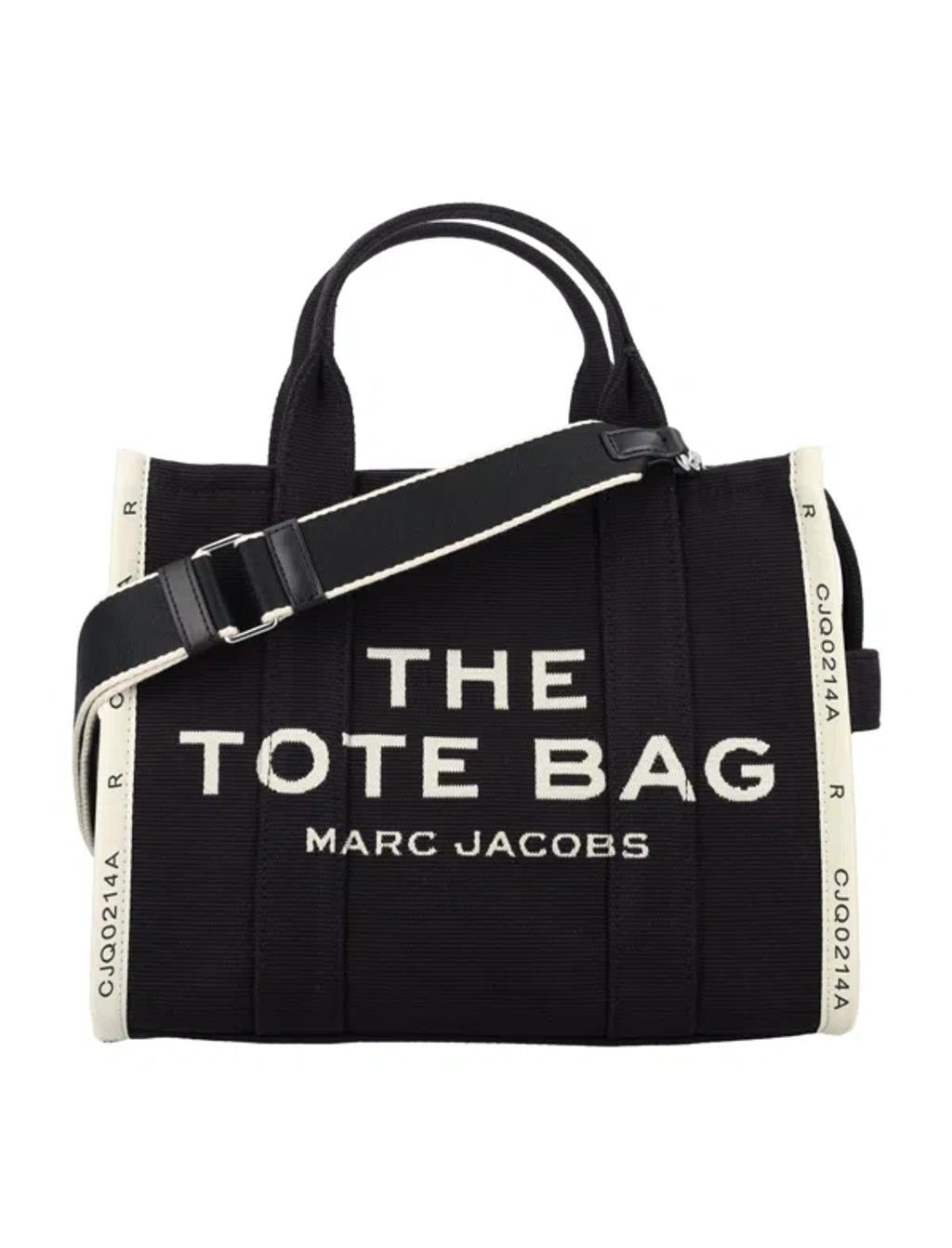 MARC JACOBS The Jacquard Medium Tote Bag In Black product image