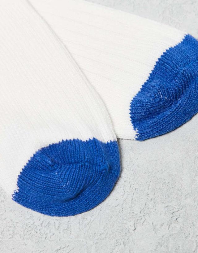 ASOS DESIGN contrast heel socks in white Product Image