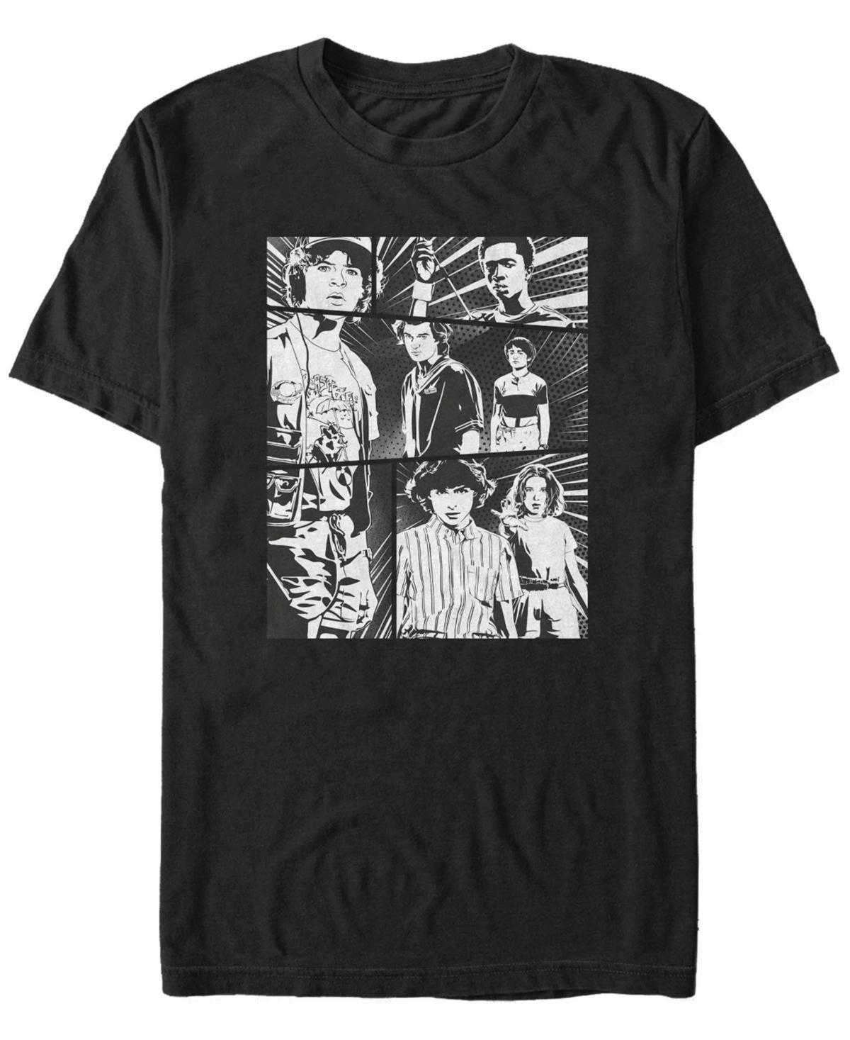 Mens Stranger Things Group Shot Comic Strip Stare Down Tee Product Image