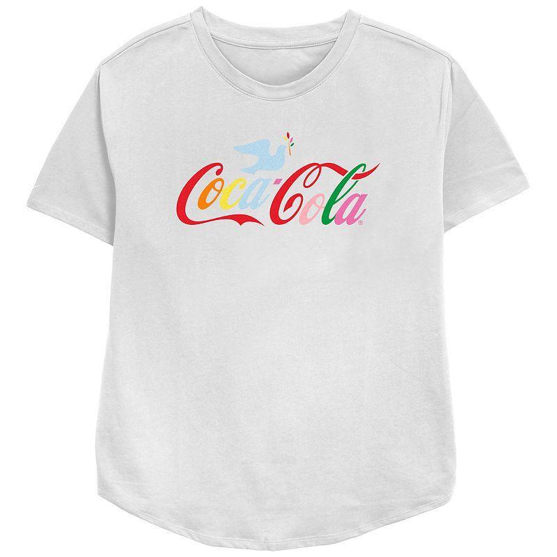 Womens Coca-Cola Logo Dove Relaxed Fit Graphic Tee, Girls Product Image