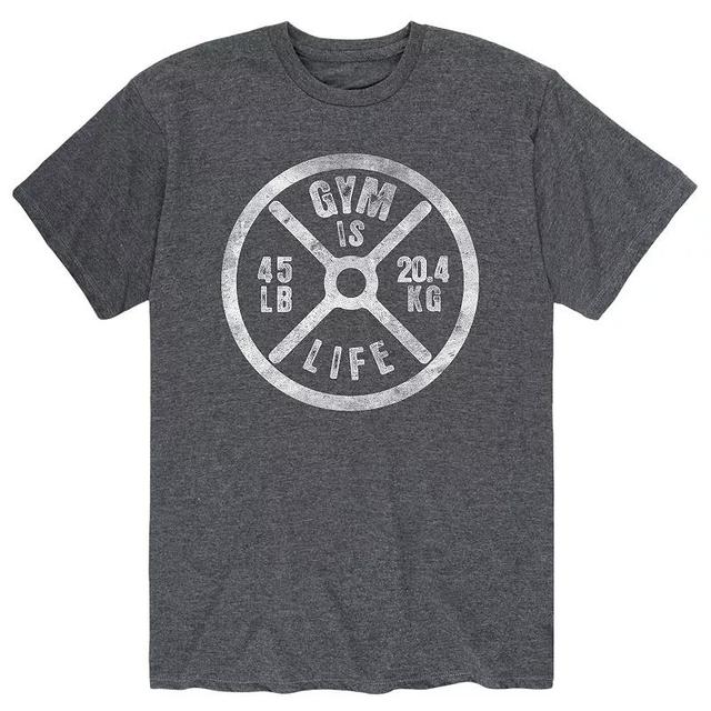 Mens Gym Is Life Weight Plate Tee Product Image