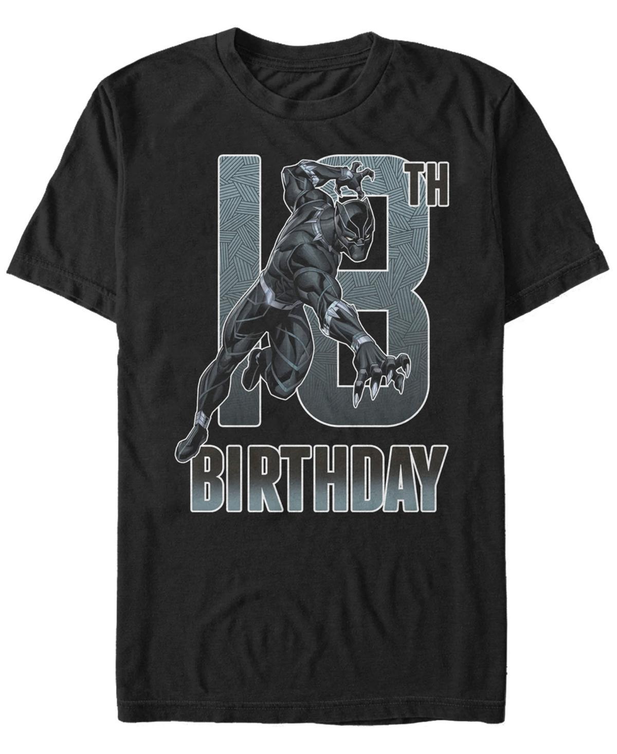 Fifth Sun Mens Marvel Black Panther 18th Birthday Action Pose Short Sleeve T-Shirt Product Image