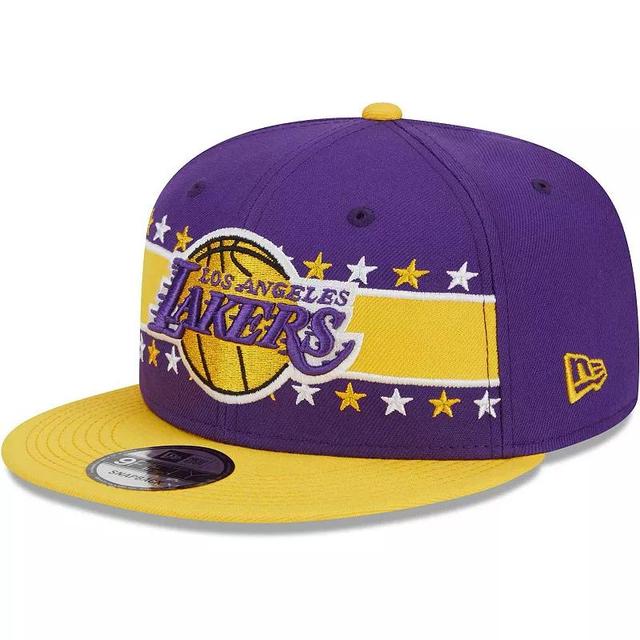 Mens New Era Los Angeles Lakers Banded Stars 9FIFTY Snapback Hat Product Image