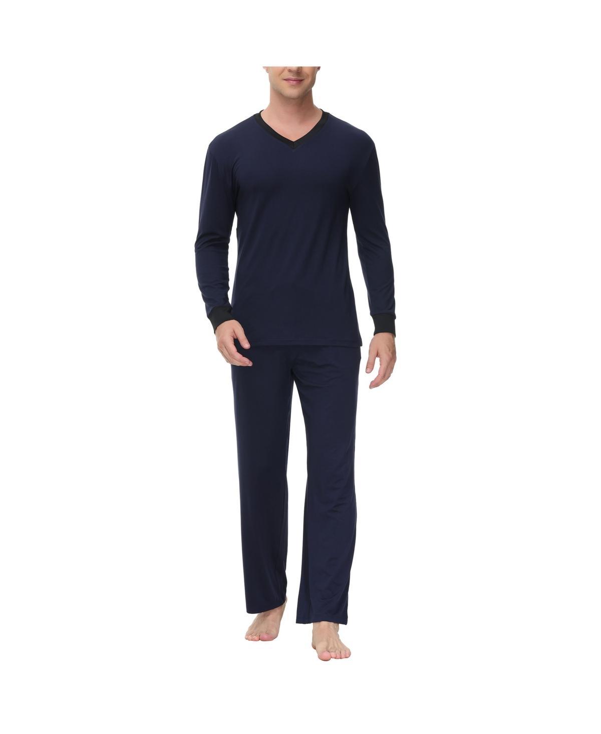 Ink+Ivy Mens Heat retaining Two Piece V-Neck & Lounge Pants Pajama Set Product Image