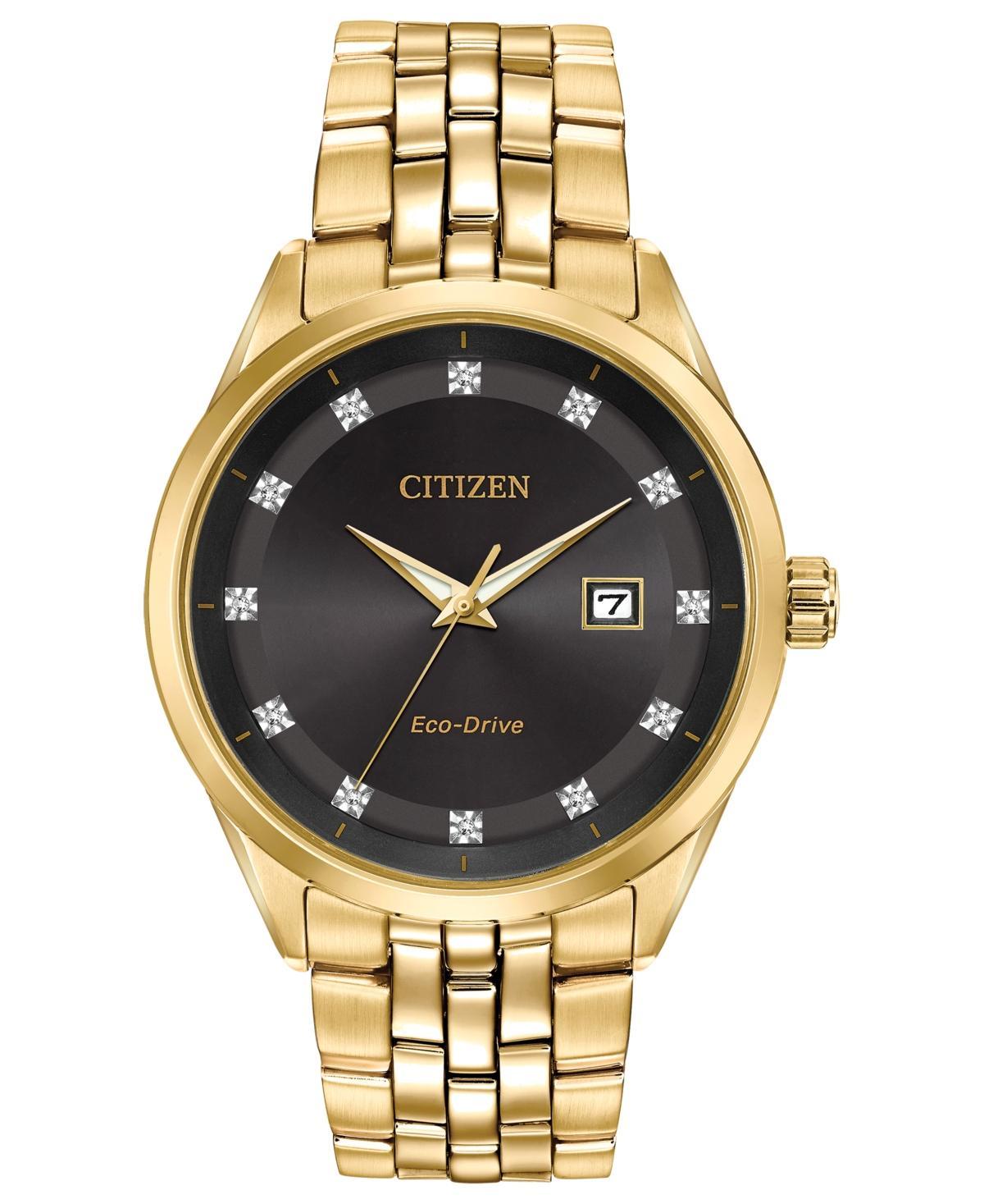 Men's Citizen Eco-DriveÂ® Corso Diamond Accent Gold-Tone Watch with Black Dial (Model: Bm7252-51G) Product Image