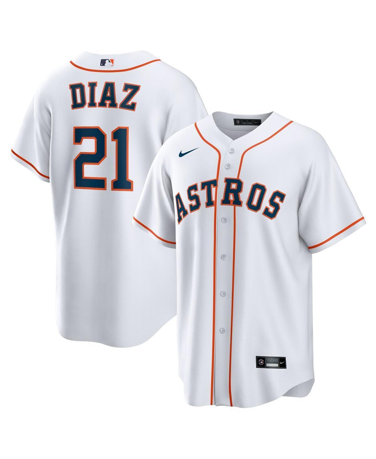 Nike Mens Yainer Diaz White Houston Astros Home Replica Jersey - White Product Image