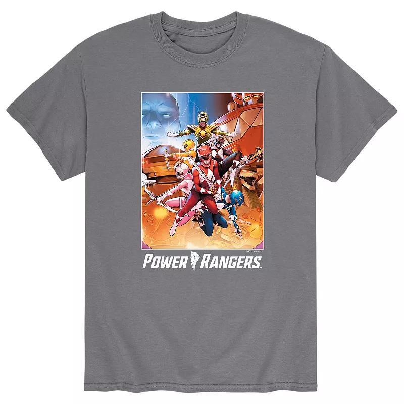 Mens Power Rangers Comic Cover Tee Grey Product Image