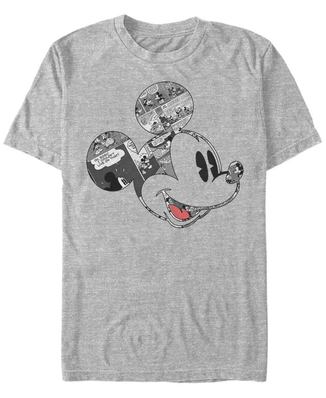 Mens Disney Mickey & Friends Mickey Comic Fill Tee Athletic Grey Product Image