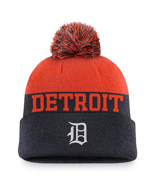 Mens Nike Detroit Tigers Rewind Peak Cuffed Knit Hat with Pom, Blue Product Image