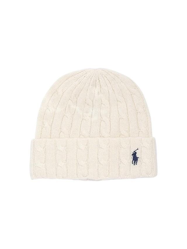 Womens Cable-Knit Wool & Cashmere Hat Product Image